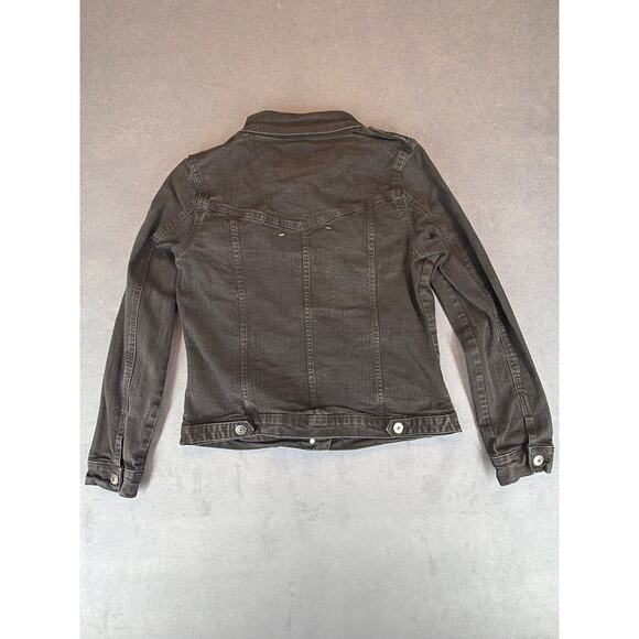 Wrangler Authentic's Jean Stretch Jacket Black Women’s Large Silver Buttons - Picture 7 of 9